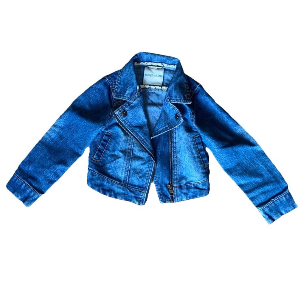 Girl’s Toughskin Toddler Blue Jeans Jacket. Size 3T Pockets Vintage